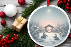 Round Christmas Ornament Sublimation|Clipart Product Image 2