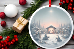 Round Christmass Ornament PNG Product Image 2