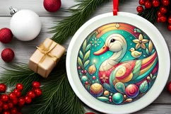 Round Christmas Ornament Sublimation|Clipart Product Image 1