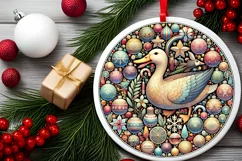 Round Christmas Ornament Sublimation|Clipart Product Image 1