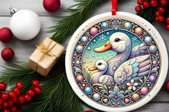 Round Christmas Ornament Sublimation|Clipart Product Image 1