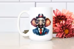 Vibrant Watercolor Funny Cute Elephant Clipart Product Image 2