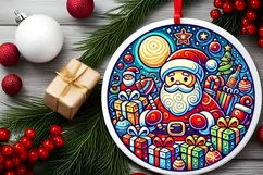 Round Christmas Ornament Sublimation|Clipart Product Image 2