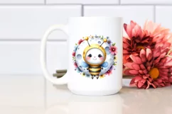 Cute Baby Bee Dressed, Moon Flowers Clipart Product Image 2