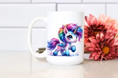 Vibrant Baby Unicorn Running PNG Product Image 2