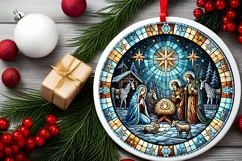 Round Christmas Ornament Sublimation|Clipart Product Image 2