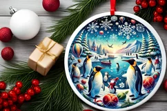 Round Christmas Ornament Sublimation|Clipart Product Image 1