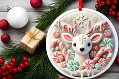 Round Christmas Ornament Sublimation|Clipart Product Image 2