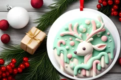 Round Christmas Ornament Sublimation|Clipart Product Image 1