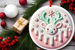 Round Christmas Ornament Sublimation|Clipart Product Image 2