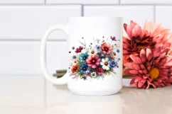 Colorful Wildflowers Glossy Petals Clipart Product Image 2