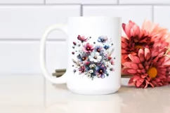 Colorful Wildflowers Glossy Petals Clipart Product Image 2