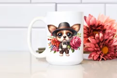 Expressive Puppy Flower Bouquet Clipart Product Image 2