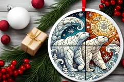 Round Christmas Ornament Sublimation|Clipart Product Image 1