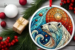 Round Christmas Ornament Sublimation|Clipart Product Image 1