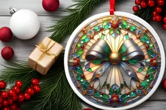 Round Christmas Ornament Sublimation|Clipart Product Image 2