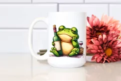 Funny Frog Holding Wine Bottle | Sublimation Clipart Product Image 2