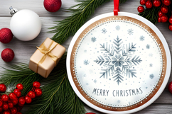 Round Christmass Ornament PNG Product Image 2