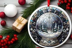 Round Christmas Ornament Sublimation|Clipart Product Image 1