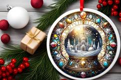 Round Christmass Ornament PNG Product Image 2