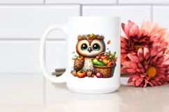 Baby Owl Holding Basket | Sublimation | Clipart Product Image 2