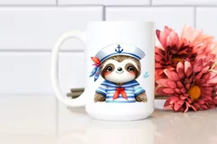 Colorful Cute Sloth Sailor Watercolor | Sublimation | Product Image 2