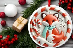 Round Christmas Ornament Sublimation|Clipart Product Image 1