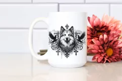 Washed Watercolor Gothic Dog | Sublimation | Clipart Product Image 2