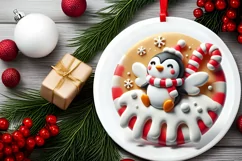 Round Christmas Ornament Sublimation|Clipart Product Image 1