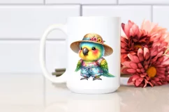 Colorful Baby Parrot Dressed for Summer Clipart Product Image 2