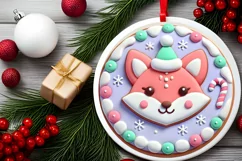 Round Christmas Ornament Sublimation|Clipart Product Image 1