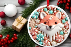 Round Christmas Ornament Sublimation|Clipart Product Image 1