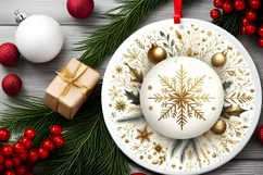 Round Christmas Ornament Sublimation|Clipart Product Image 2