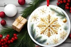 Round Christmas Ornament Sublimation|Clipart Product Image 2