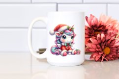 Cute Baby Unicorn Dressed for Christmass | Sublimation Product Image 2
