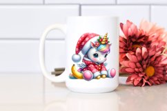 Cute Baby Unicorn Dressed for Christmass | Sublimation Product Image 2