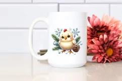 Cute Winter Chicken Clipart PNG Product Image 2