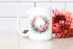 Colorful Abstract Watercolor Whreath Clipart Product Image 2
