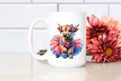 Colorful Baby Highland Cow Dancer PNG Product Image 2