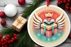 Round Christmas Ornament Sublimation|Clipart Product Image 1