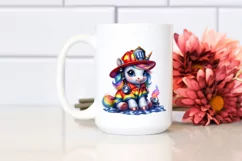 Pastel Unicorn Firefighter's Helmet PNG Product Image 2