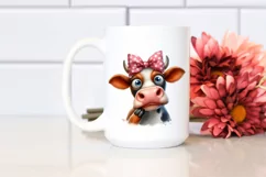Cow Crazy Funny Cow Portrait Bow Clipart Product Image 2