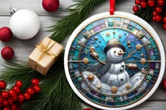 Round Christmas Ornament Sublimation|Clipart Product Image 2