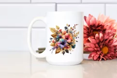 Abstract Bouquet Gold Foil Hibiscus | Sublimation | Clipart Product Image 2