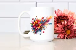 Vibrant Colorful Flower | Sublimation | Clipart Product Image 2