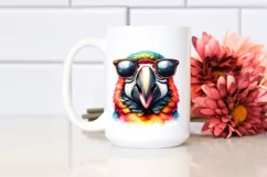 Vibrant Macaw Portrait with Sunglasses and Tongue Out Product Image 2