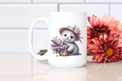 Detailed Baby Seal with Flowers Clipart Product Image 2