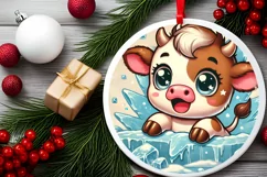 Round Christmas Ornament Sublimation|Clipart Product Image 1