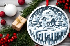 Round Christmas Ornament Sublimation|Clipart Product Image 2