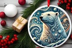 Round Christmas Ornament Sublimation|Clipart Product Image 1